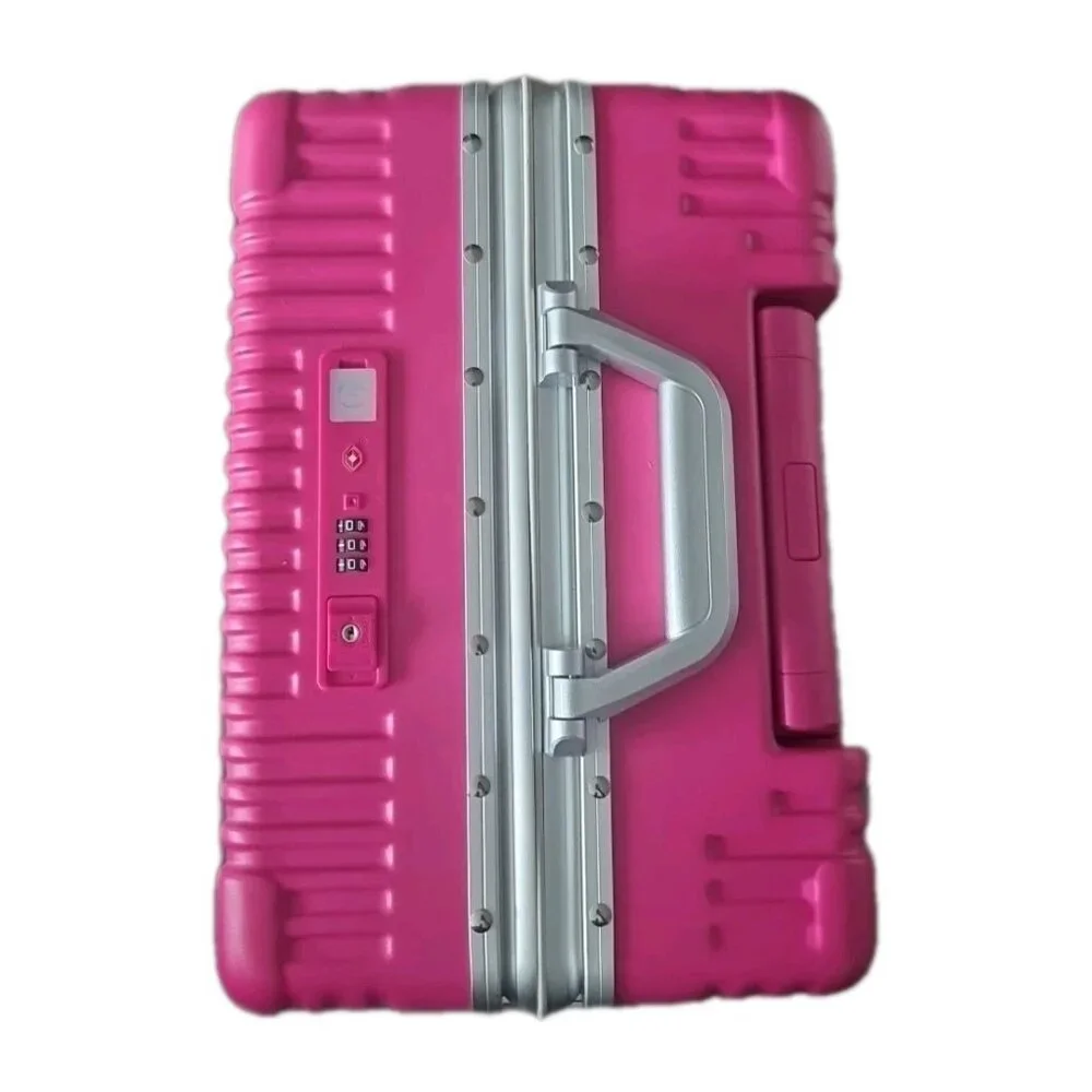 Vibrant Hot Pink Hard-Shell Travel Suitcase - Picture 3 of 14